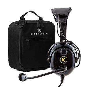 Aviation Headsets Intercoms: KORE Aviation KA-1 General Aviation Headset (for Pilots) | Compatible with Mono/Stereo, Passive Noise Reduction, Noise Canceling Microphone, Gel Ear Seals, Adjustable Headband, Headset Bag