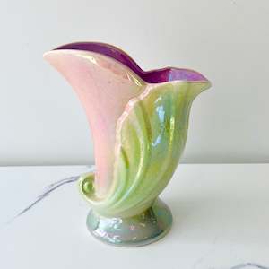 Homewares: Vintage Iridescent Pates Pottery Vase