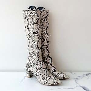 Footwear: Django and Juliette Snakeskin Pattern Boots (38)