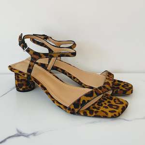 Footwear: Strappy Leopard Kitten Heels (38)