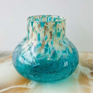 Homewares: Crackle Blown Glass Vase