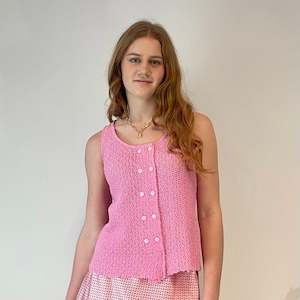 Sale 50 Off Selected Items: Vintage Knit Button Up Top (M-L)