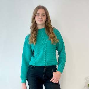 Sale 50 Off Selected Items: Green Cable Knit Sweater (M-L)