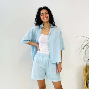 Tops: Cotton and Flax Blend Two Piece Set (S)