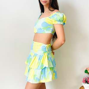 Tops: Floral Two Piece Set (XS-S)