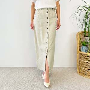 Vintage Button Up Maxi Skirt (XS)