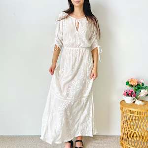 Embroidered Boho Maxi Dress (S)