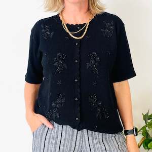 Short Sleeve Vintage Cardigan (XL)