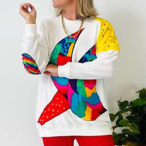Vintage Rainbow Patchwork Sweatshirt (M-L)