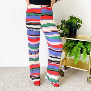 Bottoms: Colourful Micro-Pleated Pants (M)