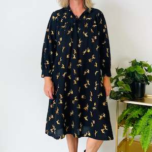 Dresses: Vintage Dog Print Dress (L)