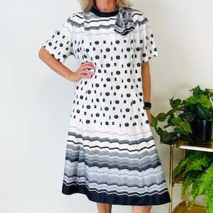 Vintage Geometric Pattern Dress (XL-2XL)