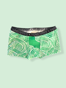 Underwear: Flat Front Boxer Green Zen