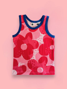 Big Pink Floral: Kids Tank Big Pink Floral - limited sizes