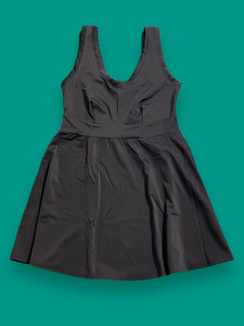 Swimwear Tops: Flared Swim Dress Black