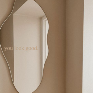 You Look Good Mirror Sticker 30cm Tan