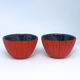 Cast Iron Tea Cups – Ribbed Red/Black (Set of Two, 120ml)