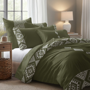 Organic Cotton Bedding Collection: Kawakawa Forest Duvet Set - Pre-order