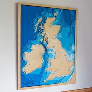 Wooden Map: United Kingdom (UK)