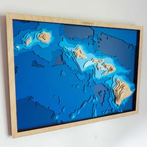 Wooden Map: Hawaii
