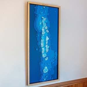 Maldives Wooden Ocean Depth Map – Large