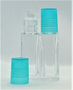 12ml Roll On Clear Glass Bottle with Teal Lid