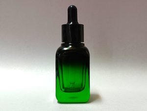 30ml Green Square Glass Bottle with Eye Dropper