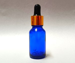 10ml To 25ml: 15ml Blue Glass Bottle with Gold Eye Dropper