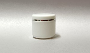 30ml White Plastic Jar Silver Trim Lid