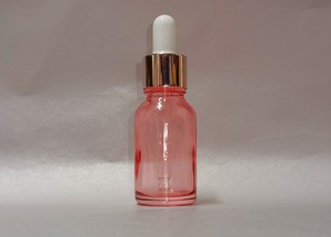 15ml Rose Pink Glass Bottle with Rose Gold Eye Dropper