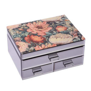 Jewellery Boxes: Red Flowers Large Jewellery Box