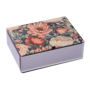 Jewellery Boxes: Red Flowers Open Jewellery Box