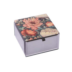 Jewellery Boxes: Red Flowers Trinket Box