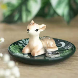 Green Forest Fawn Trinket Dish