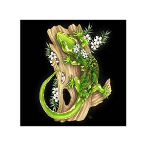 Wall Art: Sophie Blokker LED Canvas - Gecko