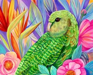 Kakapo In The Garden Framed Art Print