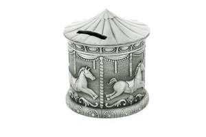 Money Box: Carousel Box Pewter Finish
