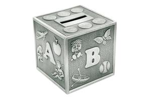 Money Box: ABC Box Pewter Finish