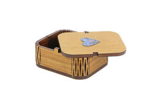 Heart Box In Natural Paua