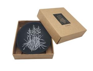 White Harakeke On Black - Porcelain Bowl