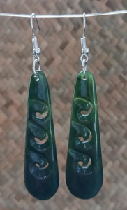 Greenstone Koru Earrings