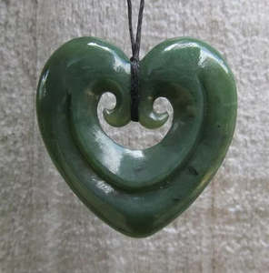 Greenstone Smiling Heart Pendant