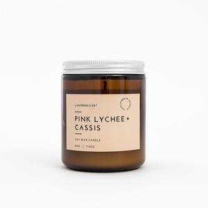 Candles: Glo 7.5oz Glass Candle Pink Lychee+Cassis