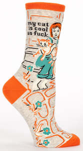 Socks: Women's Socks - My Cat Is Cool as F**k