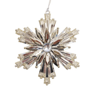 Christmas: Gold Snowflake – Glitter Tips