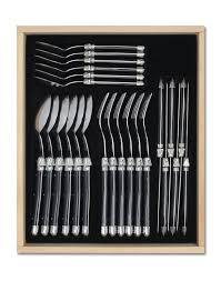 Andre Verdier Laguiole Debutant 24 Piece Cutlery Set Black