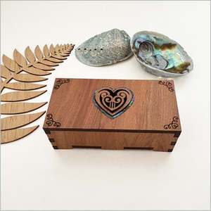 Wooden Boxes: Trinket Box: Koru Heart