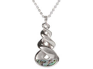 Paua Twist Stainless Steel Pendant