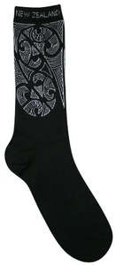 Socks: Men's Black Tattoo Sock