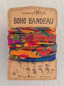 Boho Bandeau Orange/Pink Floral